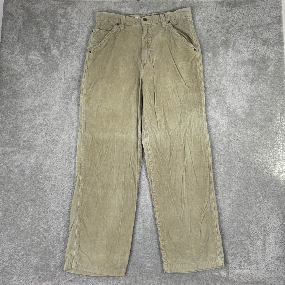 American Eagle Carpenter Pants Mens 33x32 Beige Corduroy Workwear Skater Utility